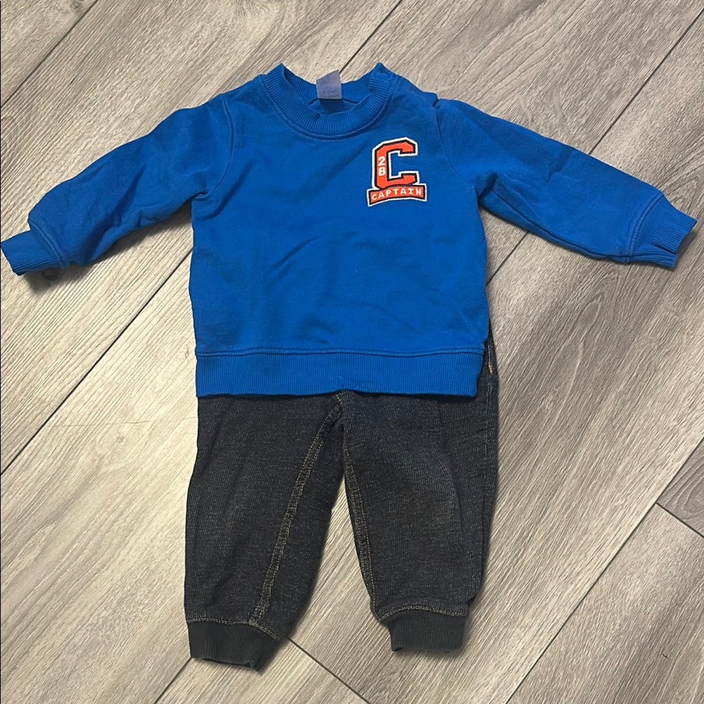 Carter’s Blue Kids Sweatshirt and Black Pants Set